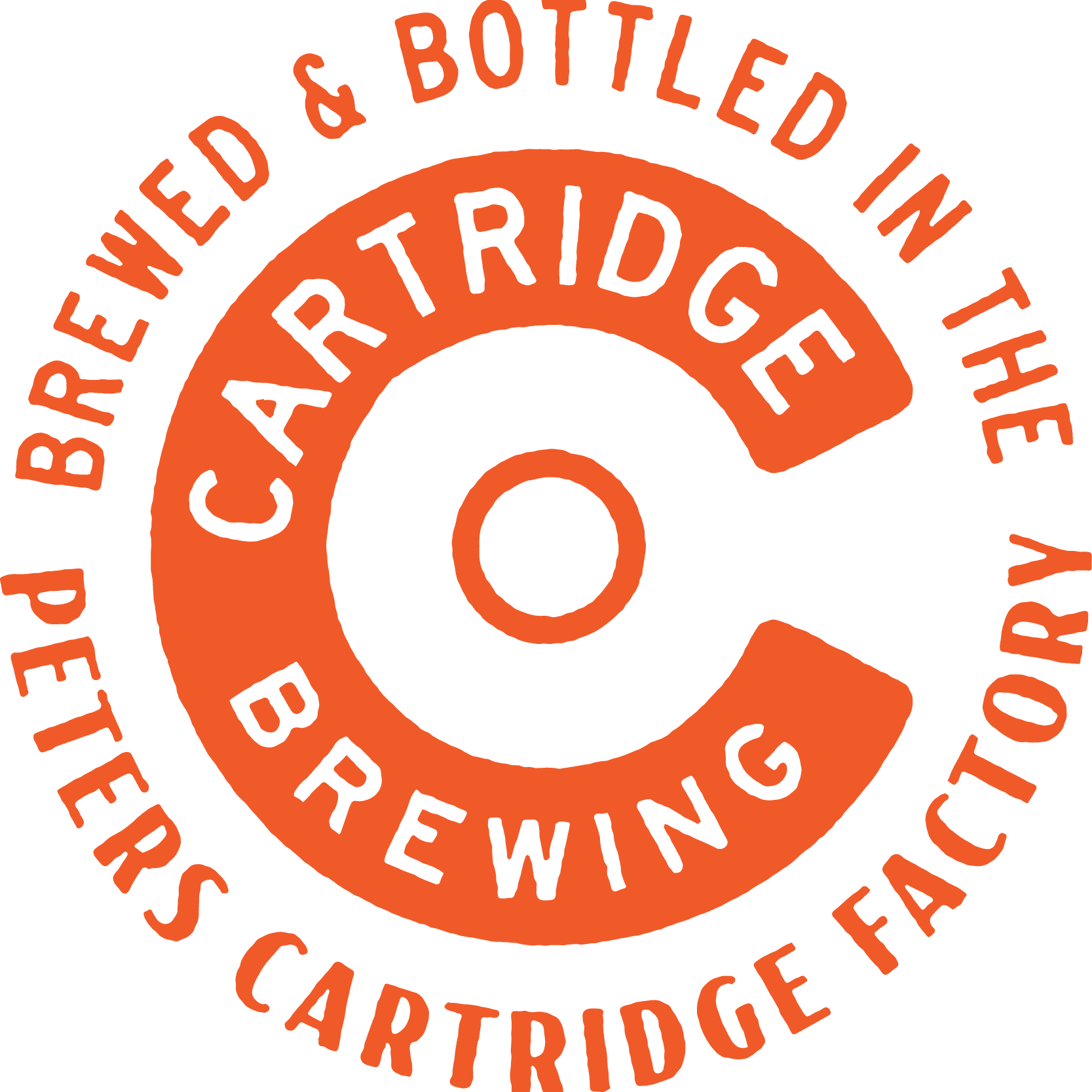 Cartridge Brewing. Brewed and bottle in the Peters Cartridge Factory.